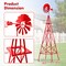 Sturdy 8 Feet Metal Windmill Outdoor Garden Decoration with Rotating Blades
